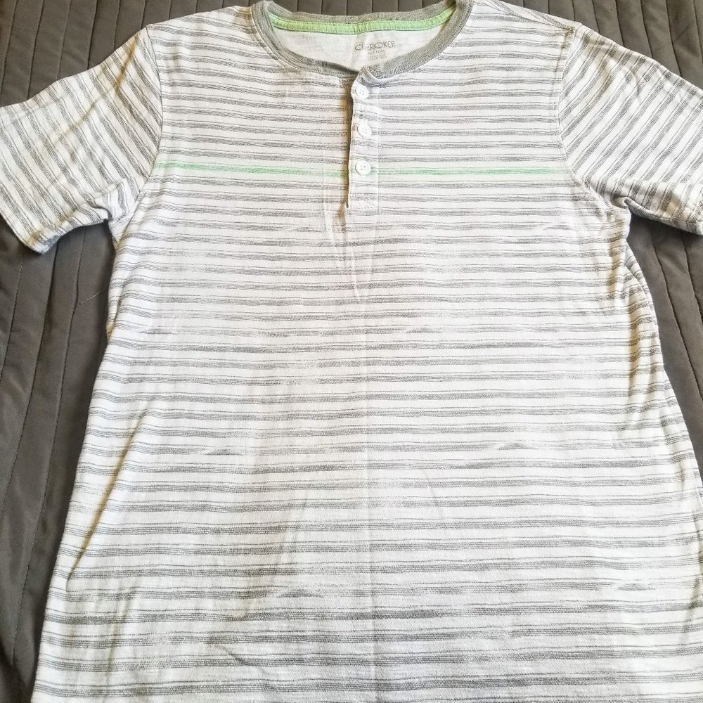 Gray Striped Henley